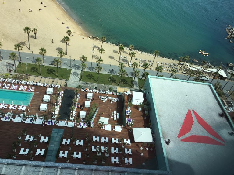4 printed frontlit banner on roof of W hotel for Reebok